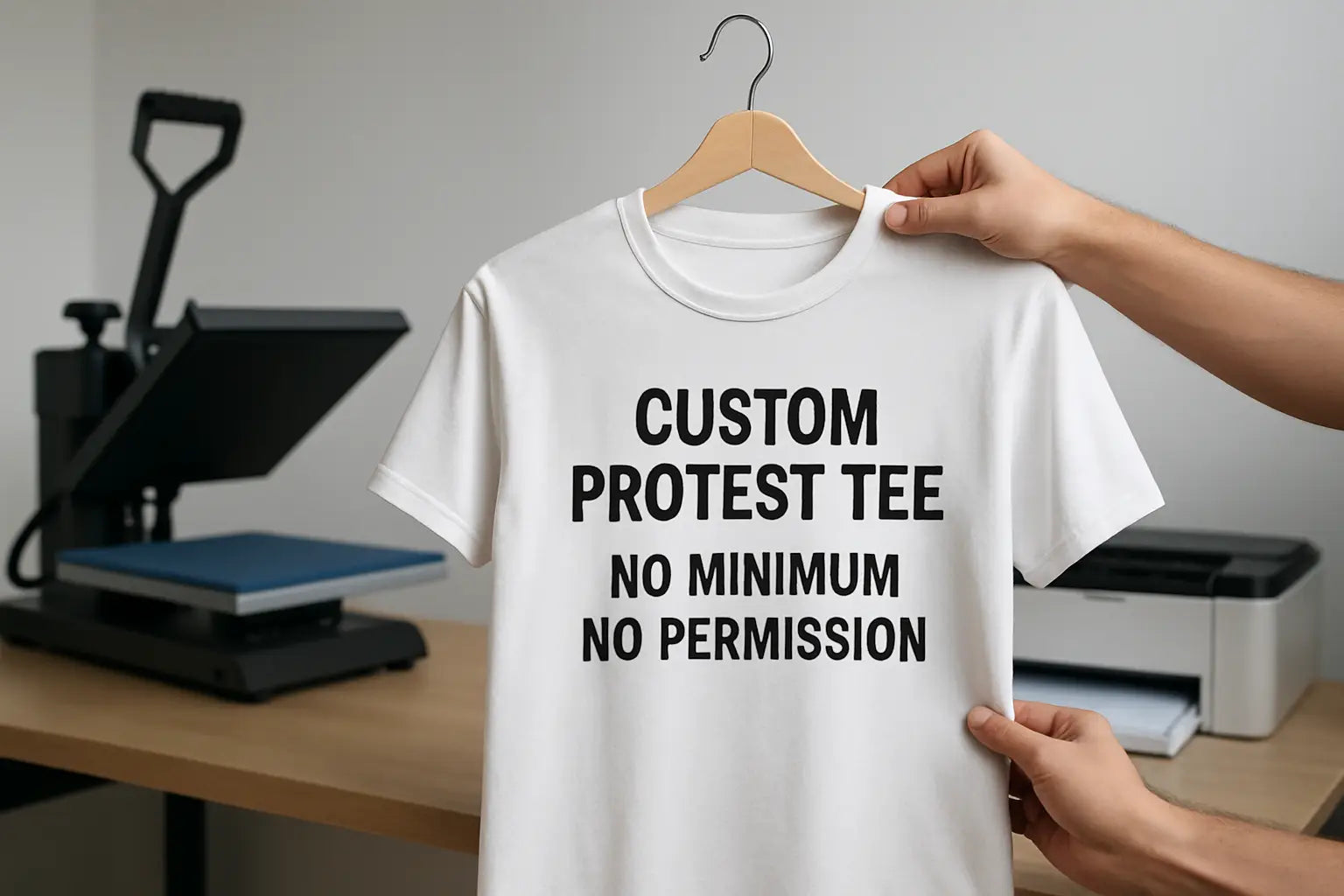 Custom Protest Tees, No Minimum, No Permission