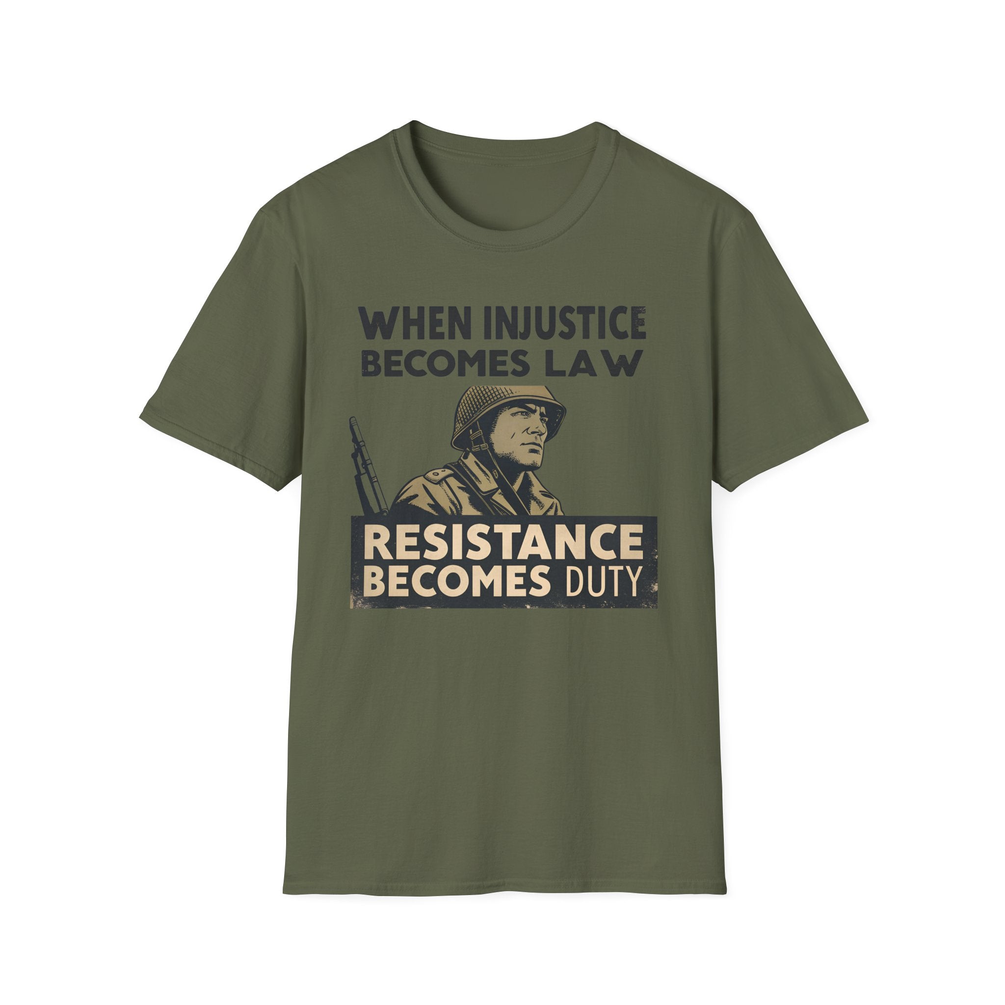When Injustice Becomes Law Military T-Shirt - Rise And Revolt