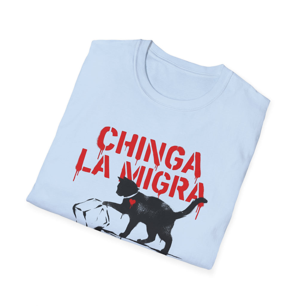 Chinga La Migra Cat ICE T-Shirt with Necklace - Rise And Revolt