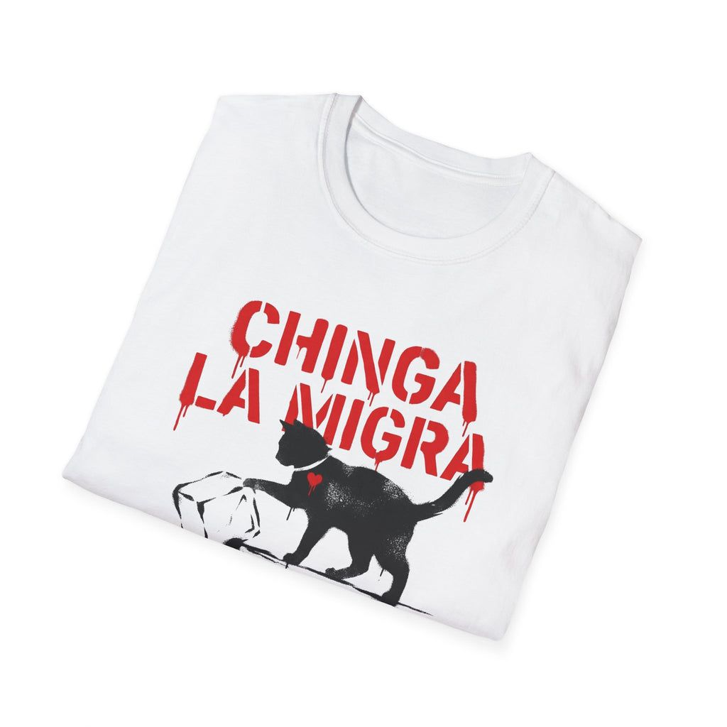 Chinga La Migra Cat ICE T-Shirt with Necklace - Rise And Revolt