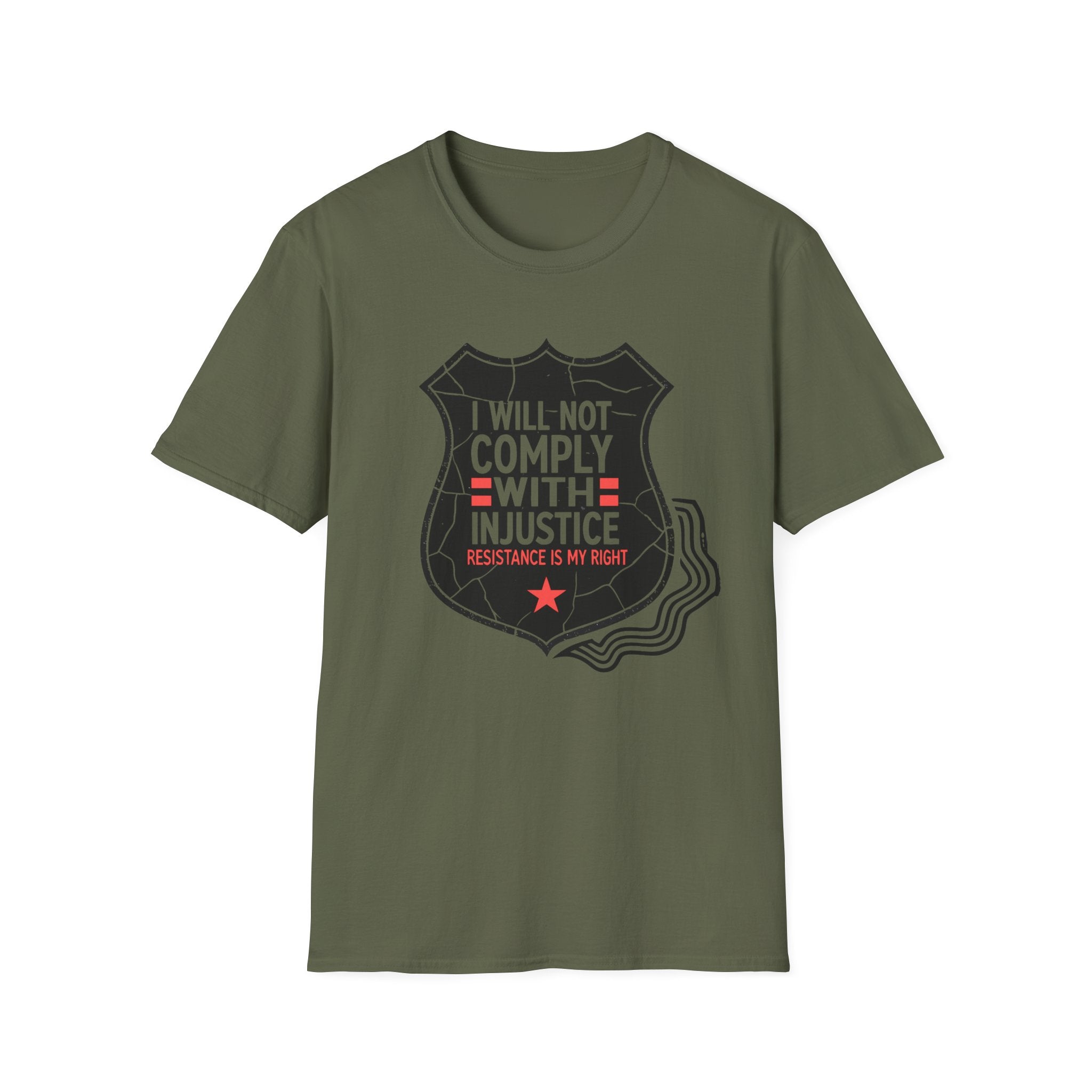 I Will Not Comply Badge T-Shirt - Rise And Revolt